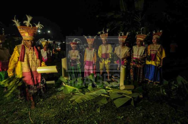 Batang pisang yang ditebas kemudian dipotong-potong dalam ukuran kecil menandai pencegahan roh jahat masuk kembali ke tubuh pasien. (Foto: bmzIMAGES/Basri Marzuki)