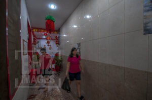 Palu, Central Sulawesi, Indonesia (February 5, 2019): Chinese citizens walk in to pray Lunar New Year in Magabudhi Temple in Palu, Central Sulawesi, Indonesia, Tuesday, February 5, 2019. Citizens of Chinese descent believe the Lunar New Year to 2570 is the year of the pig. The Lunar New Year worship tradition this time took place solemnly because it was still tinged with a post-disaster grief on September 28, 2018 which killed thousands of people. (Photo by Basri Marzuki/bmzIMAGES)