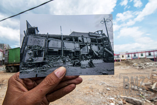 Mal Tatura Palu yang ambruk akibat gempa di Kelurahan Lolu Utara, Palu, Sulawesi Tengah, Kamis (26/9/2019). Reruntuhan mal tersebut telah dibersihkan dan direncanakan akan dibangun kembali. bmzIMAGES/Basri Marzuki