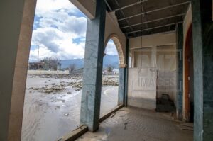 Palu, Central Sulawesi, Indonesia (7 February 2019) - This is the condition of the Arqam Baburrahman Mosque or Palu Floating Mosque after being hit by the tsunami on Kampung Lere Beach, Palu Bay, Central Sulawesi, Indonesia, Thursday, February 7, 2019. The tsunami that hit the coastal area also hit the mosque which was once one of the tourist icons in Palu City. The 121 square meter mosque did not collapse, but because the tsunami preceded by the earthquake resulted in a decline in land on the beach up to 1.5 meters and also sank some of the mosque's buildings. The bridge to the mosque that was built in 2011 was broken and shifted up to tens of meters, but could no longer be used. Many residents came to this place after the tsunami to see first hand the conditions and take photos. Although local residents intended to repair the mosque, the local government banned because the mosque was in the red zone of the tsunami disaster, which meant no construction could be done on it. (bmzIMAGES/Basri Marzuki)